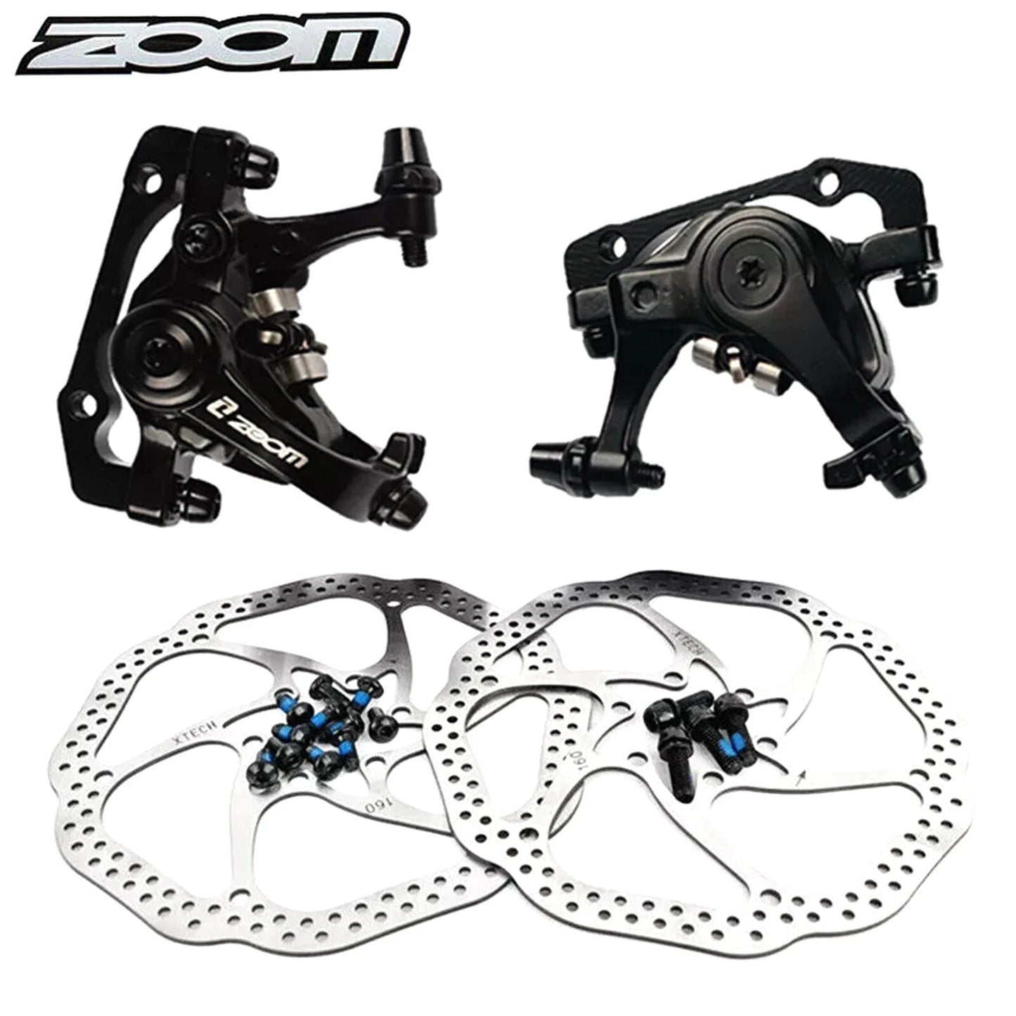 BUCKLOS Mountain Bike Mechanical Disc Brake Caliper with Adapter and 160mm