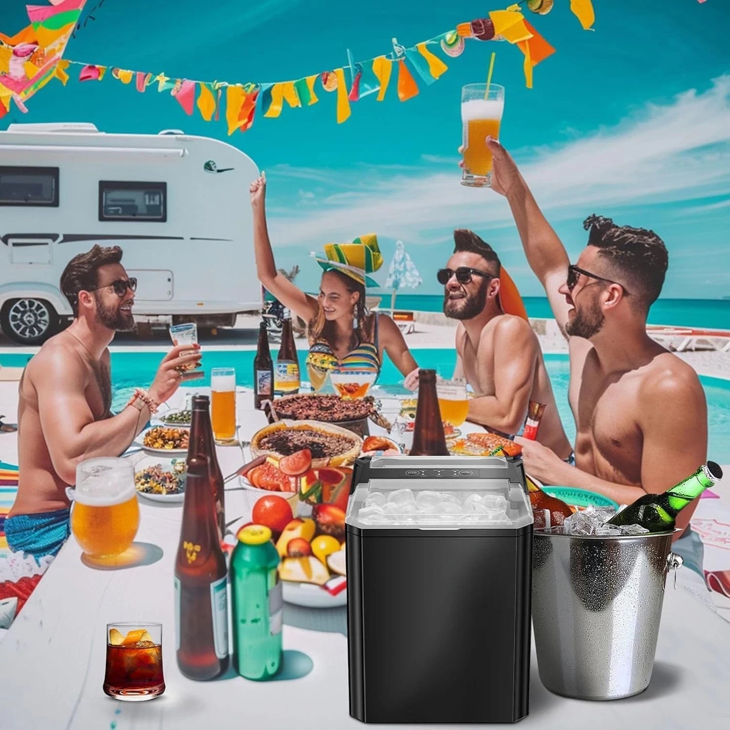 Sweet crispy Countertop Ice Maker – Portable, Fast & Self-Cleaning