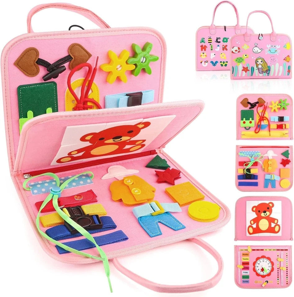 Montessori educational Skills Activity busy Board Learn to Dress for Toddlers