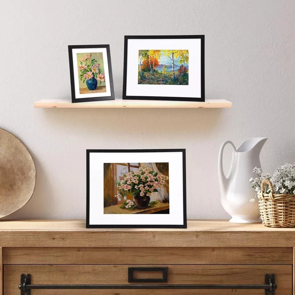 14 Pack Black Picture Frames with Mat for Various Sizes Photos