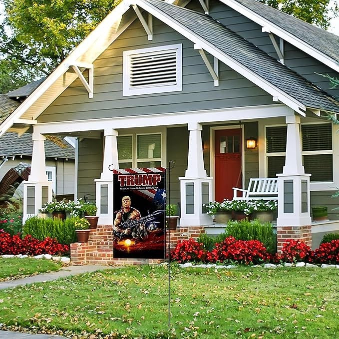 Brand New Trump Flag Rocket Gun Tank Donald Trump Garden Flags