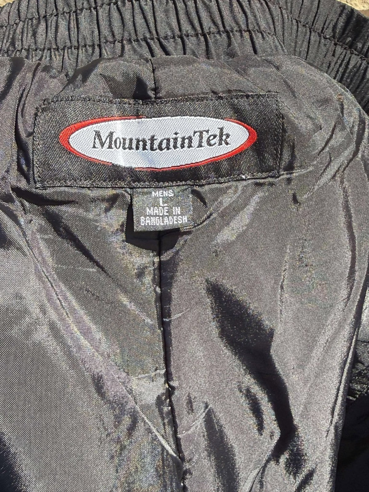 Mountain Tek Men’s L Black Insulated Snow Pants – Adjustable Waist, Ski & Winter