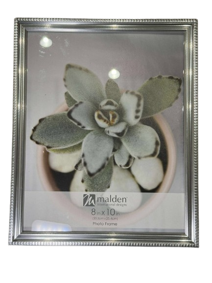 Malden International Designs Classic Wood Picture Frame, 8 x 10 inch, Silver