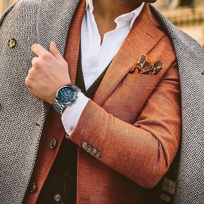 AKNIGHT Men's Watches 45mm Big Face, Waterproof Chronograph Black & Blue