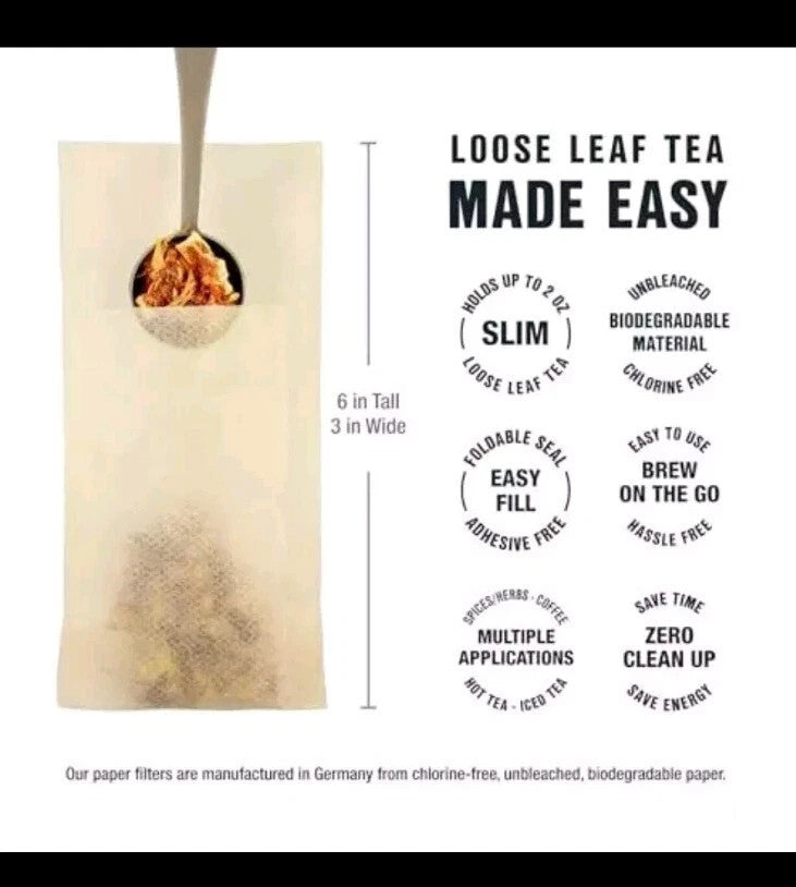 Loose Leaf Tea Filters Tiesta Tea 100 Count Empty Tea Bags per box