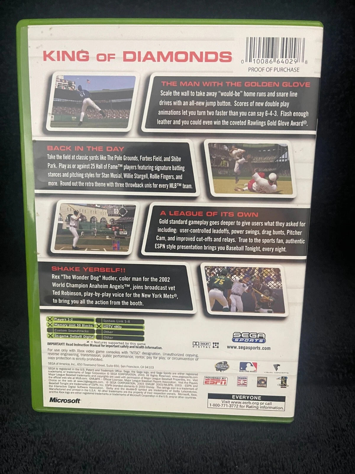 World Series Baseball 2K3 (Xbox, 2003) With Insert