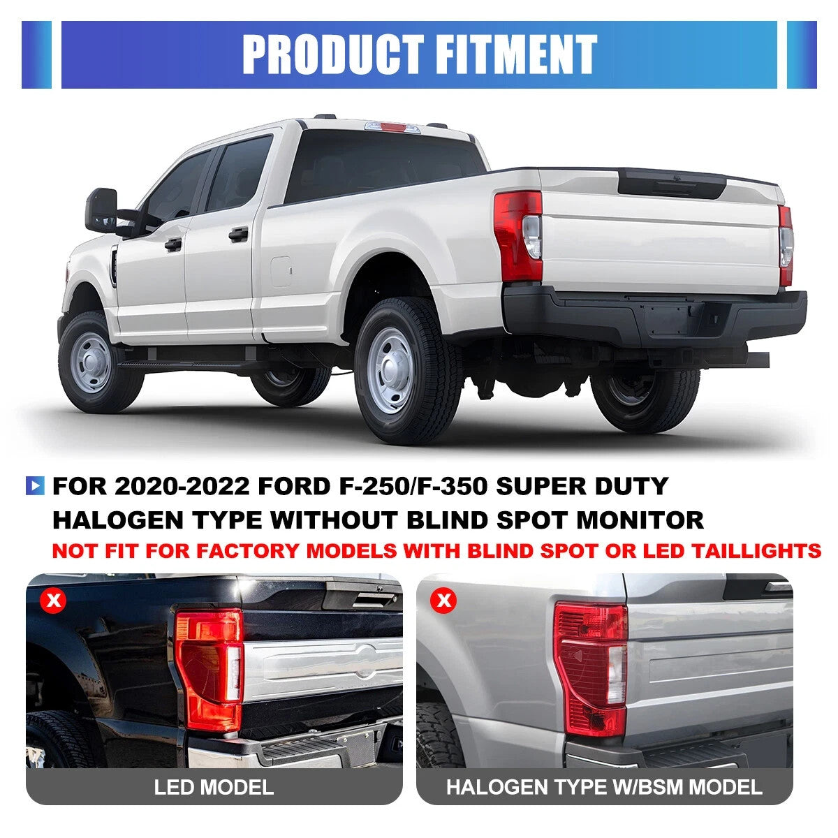 2020-2022 Tail Lights for 2020-2022 Ford F250 Super Duty Rear Taillight Assembly