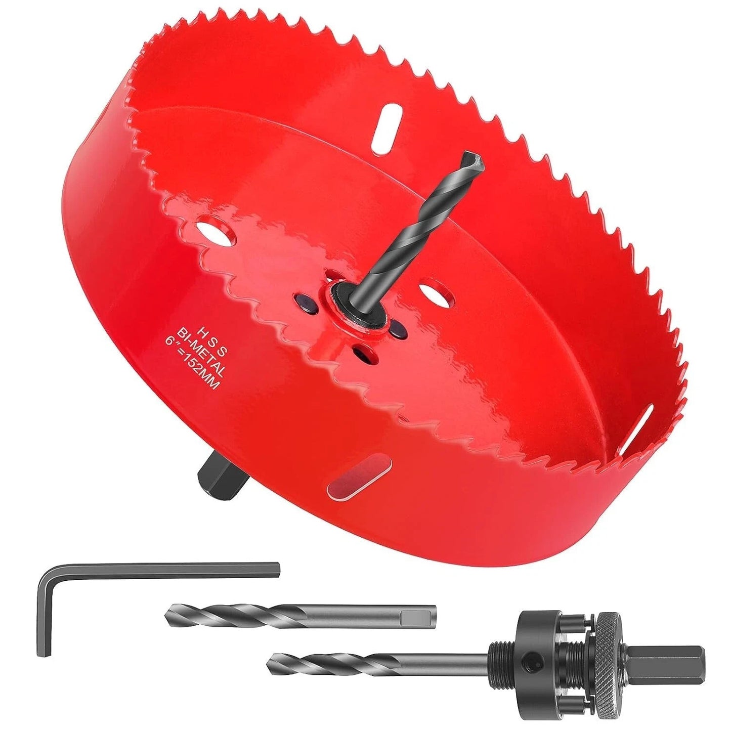 6 Inch Hole Saw - 152Mm HSS Bi-Metal Hole Cutter for Different Project Cornhole