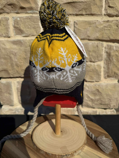 Captivating Headwear West Virginia Mountaineers Beanie Cap W/Ear Flaps NWT