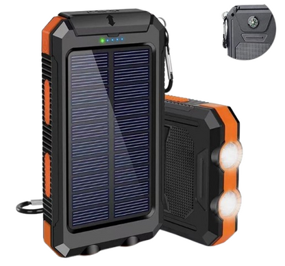 Solar Power Bank Charger Portable Charger, Inputs USB & Type-C, 38800 mAh, 5V