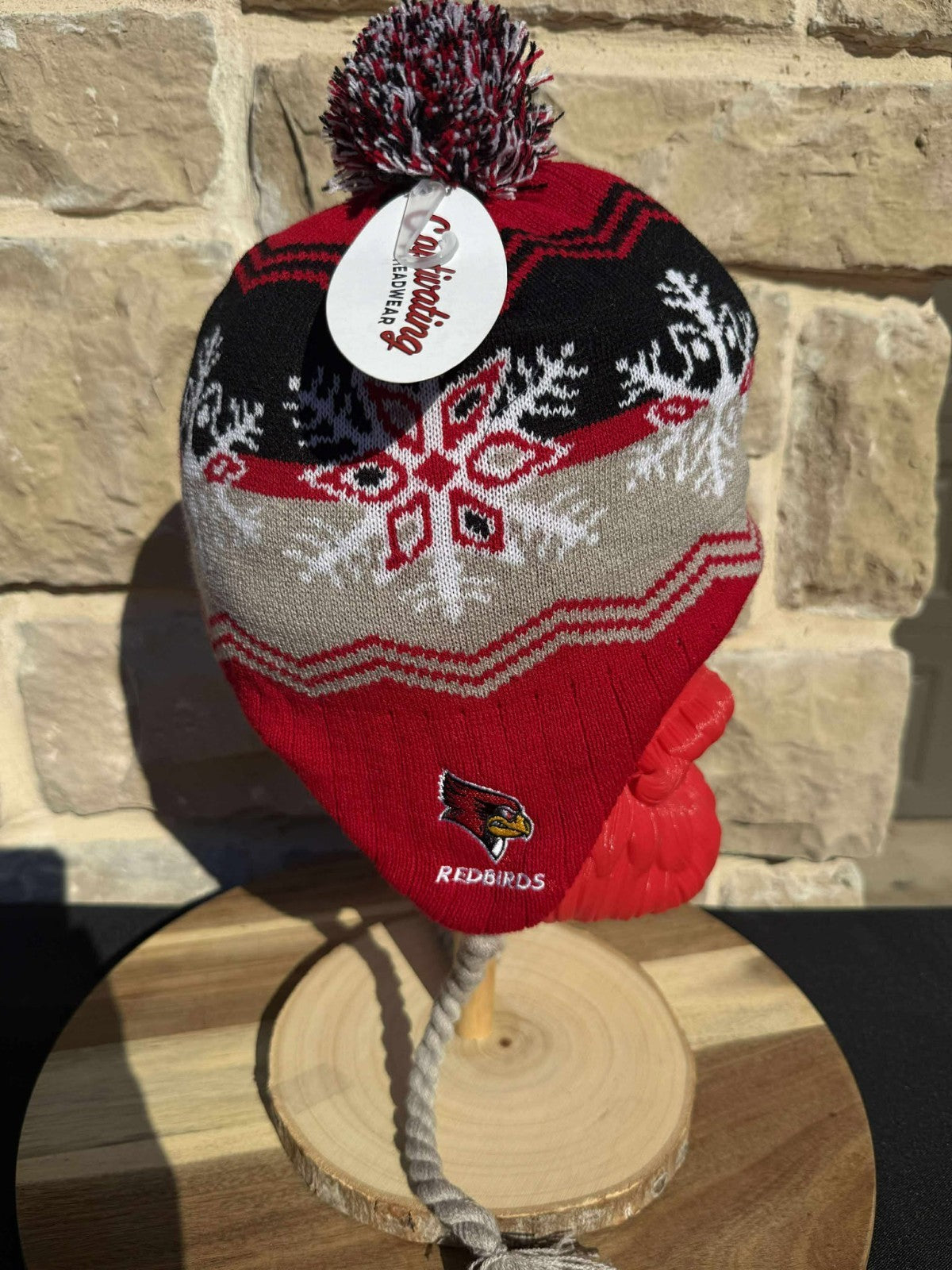 Illinois State Redbirds Top of the World Beanie with Ear Flaps & Pom – NCAA Hat