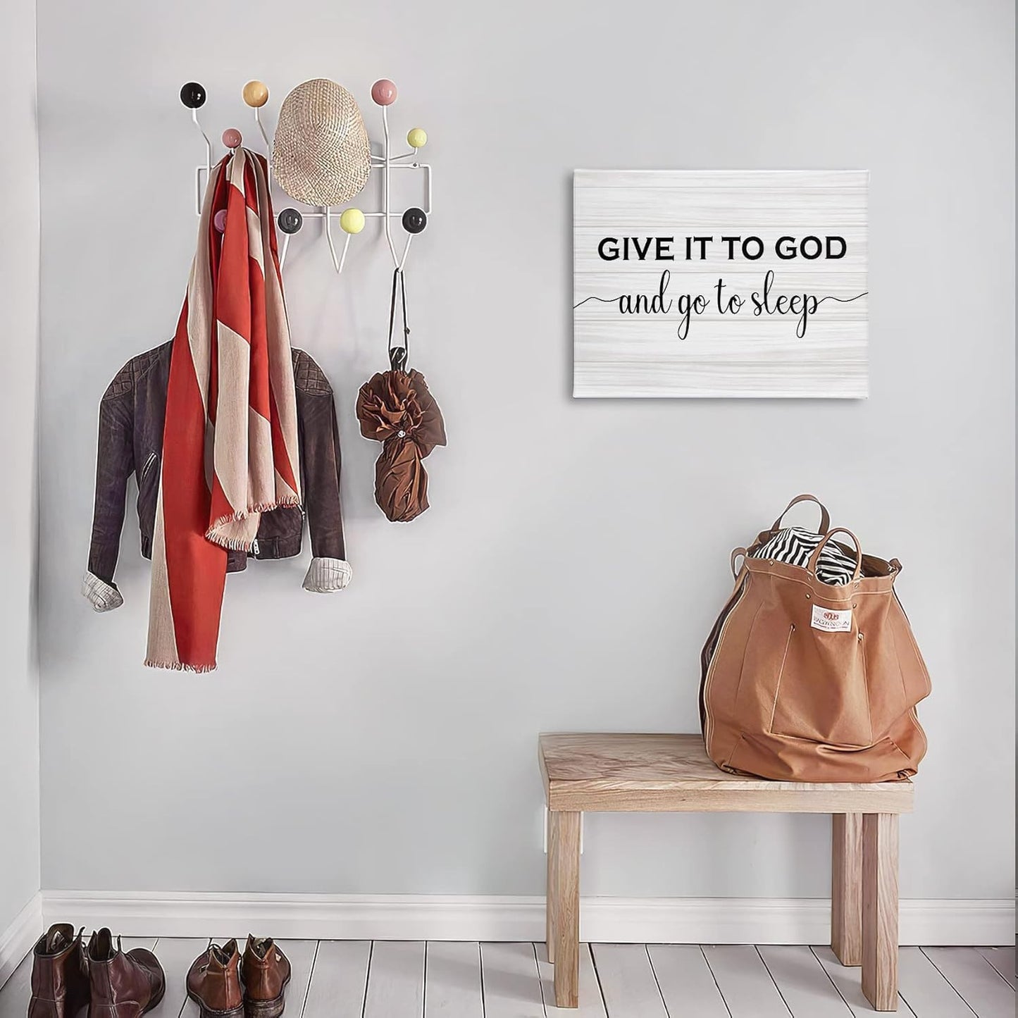 Give it to God and Go to Sleep – Christian Wall Art (14" x 11") by PHAMTE