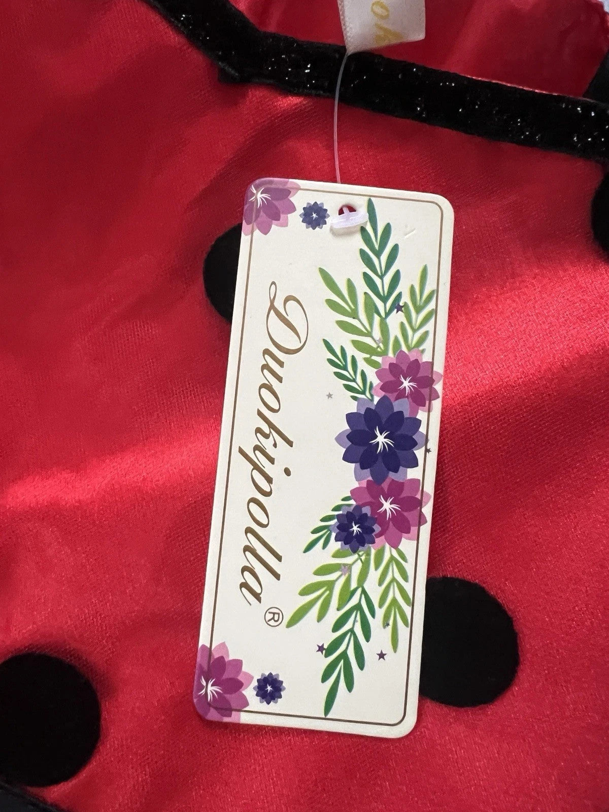 Ladybug Polka Dot Costume with LED Lights 9-10 Halloween Dress Up Girls