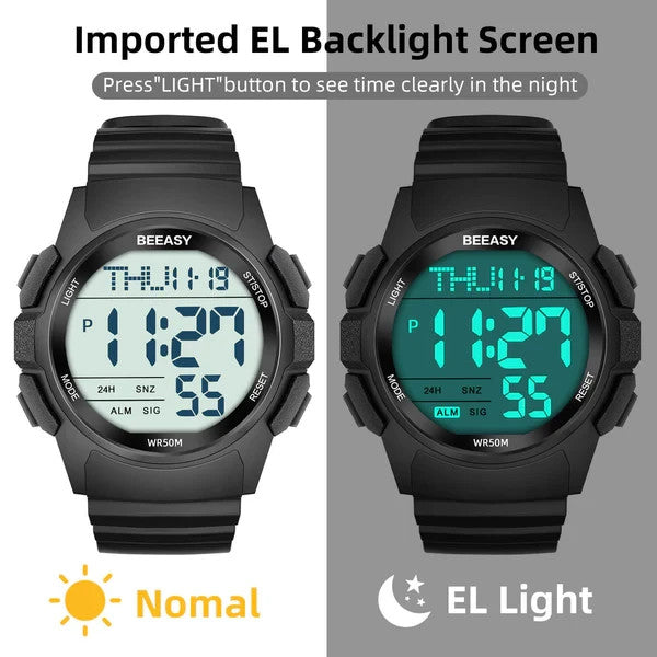 Beeasy AW03 Men's Waterproof Sports Digital Watch with Stopwatch Countdown