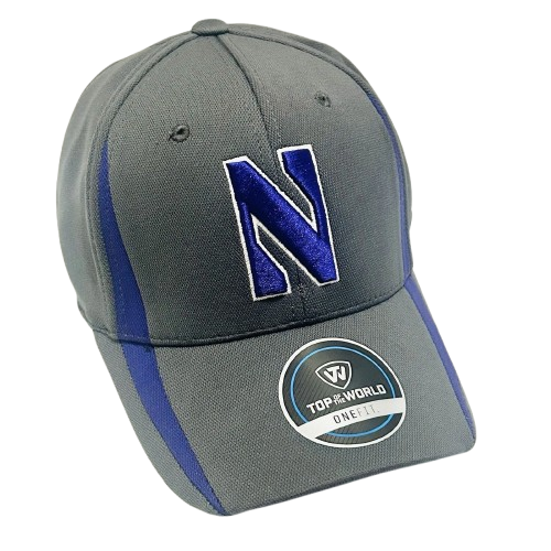 Top of the World Northwestern Wildcats One Fit Stretch Flex Hat Cap Gray NCAA