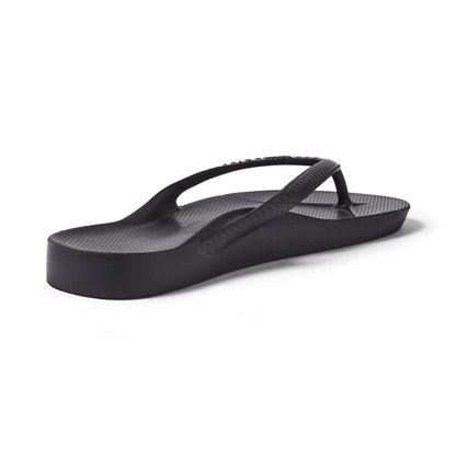 Archies Unisex Arch Support Flip Flops Black Men's 6 / Women's 7