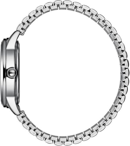 BOSHIYA Small Silver Women's Watch, Easy Reader Analog Ladies Quartz