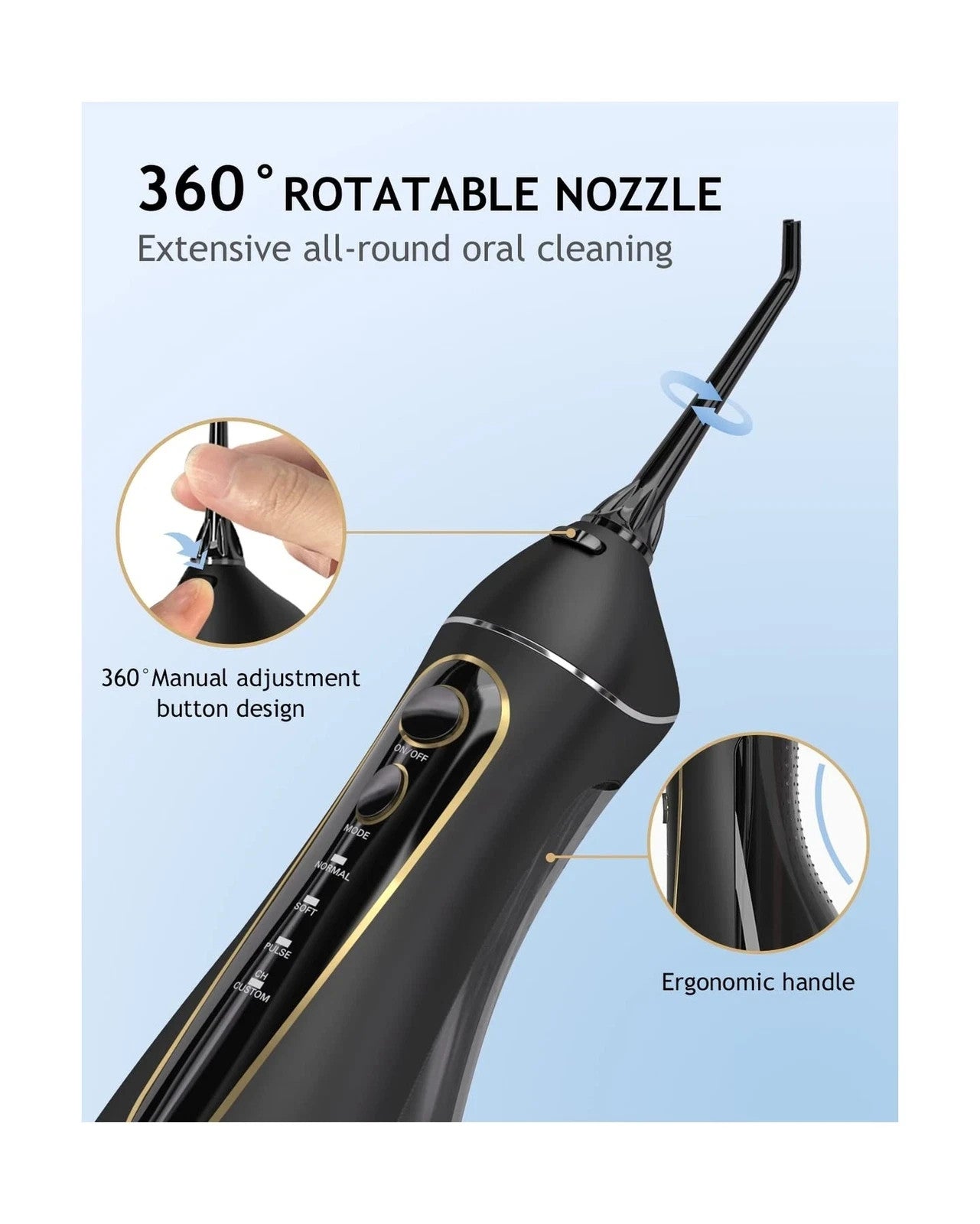 Oralfree Smart Oral Irrigator, Braces, Cordless, Portable, Floss, Water Flosser