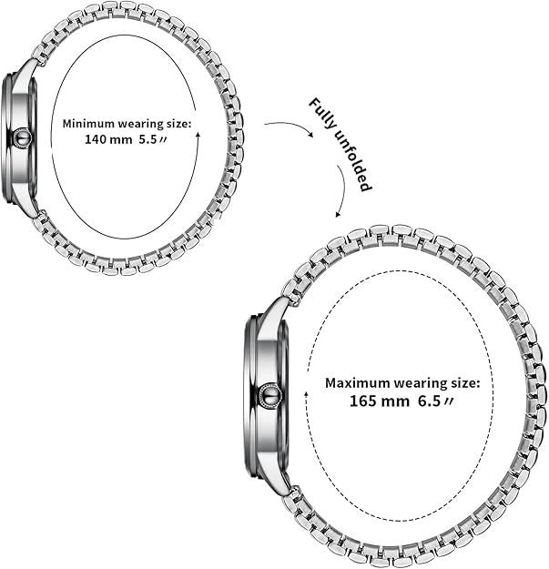 BOSHIYA Small Silver Women's Watch, Easy Reader Analog Ladies Quartz