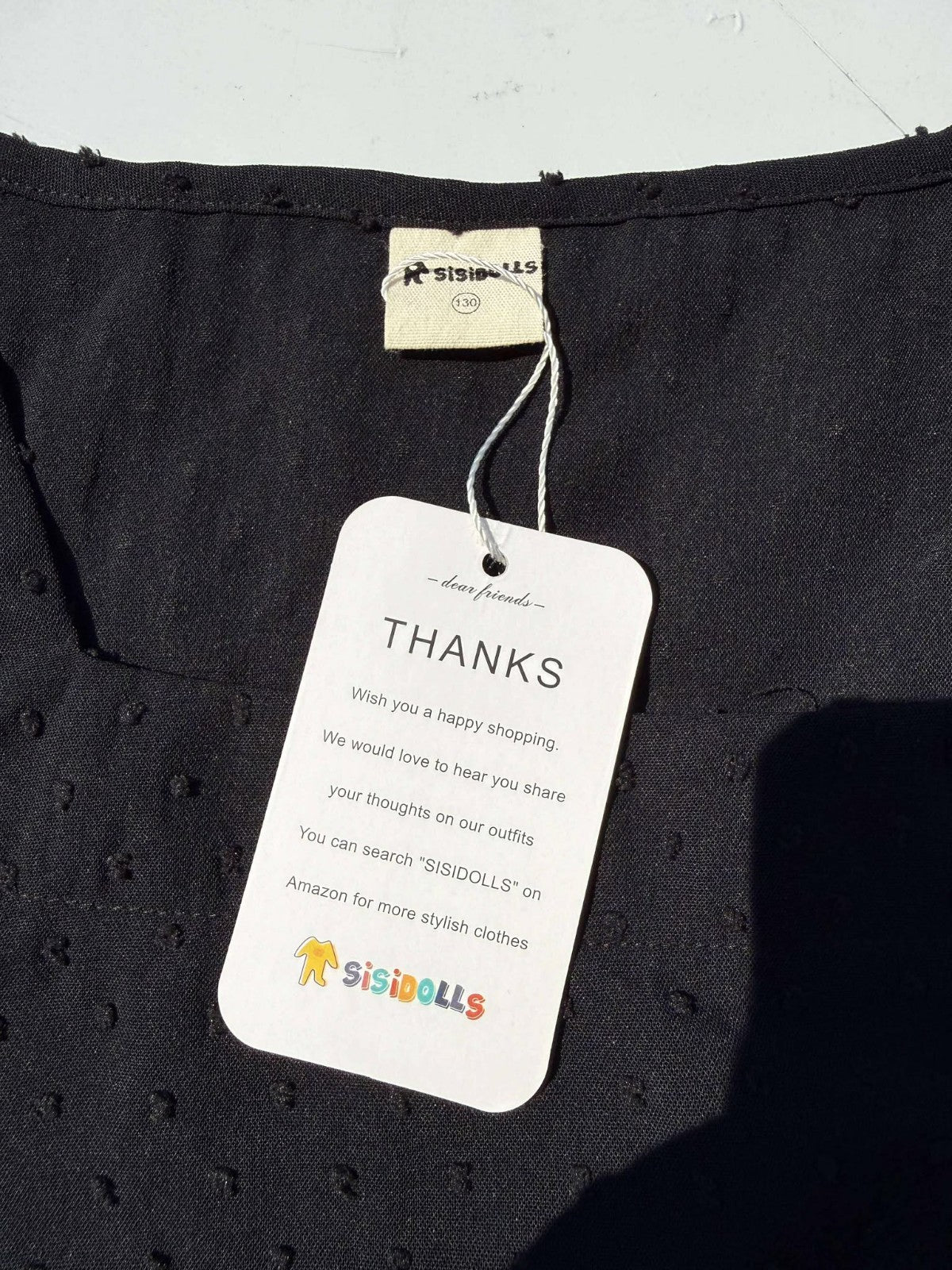 Girls Black Short Sleeve Ruffle Crewneck Top (Kids 7Y-8Y)