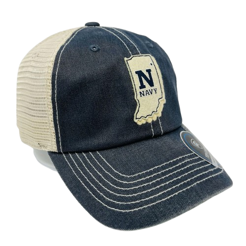 TOTW NCAA Navy Midshipmen Blue Beige  Trucker Hat Cap Mens Snapback Adjustable