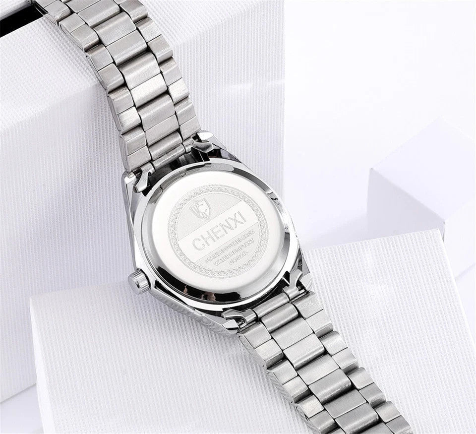 CHENXI Women's Luxury Quartz Wristwatch – Silver & Green