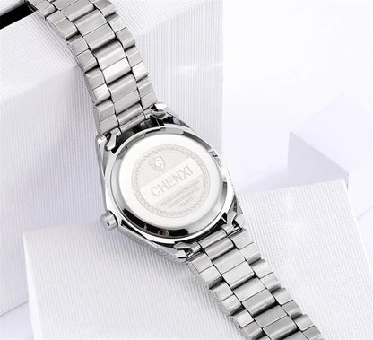 CHENXI Women's Luxury Quartz Wristwatch – Silver & Green
