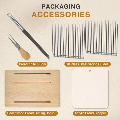 Bread Slicer for Homemade Bread - Bamboo Bread Slicer missing Bread Knife & Fork