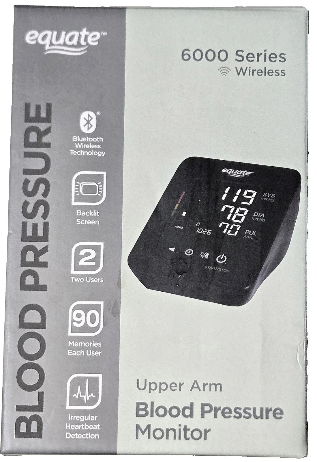 Equate 6000 Series Wireless Upper Arm Blood Pressure Monitor