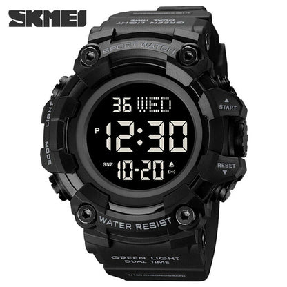 SKMEI Sport Watches Men Fashion Outdoor Military Wristwatch LED Digital Black