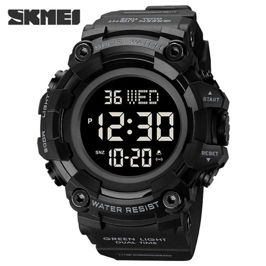 SKMEI Sport Watches Men Fashion Outdoor Military Wristwatch LED Digital Black