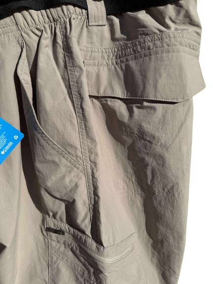 Columbia Silver Ridge Cargo Convertible Pants Mens 36x32 Black Belted Omni Shade