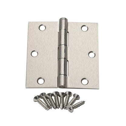 12 PCS Satin Nickel Steel Door Hinge 3.5" x 3.5" Square Edge Corner  61968 SN