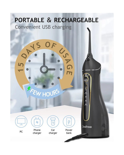 Oralfree Smart Oral Irrigator, Braces, Cordless, Portable, Floss, Water Flosser