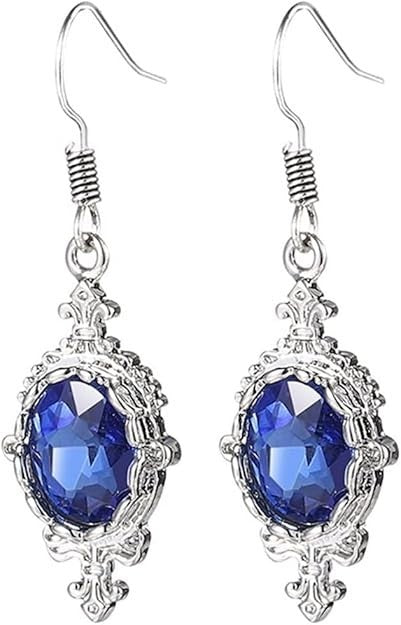 Sparkling Royal Blue Earrings Bohemian Style Alloy