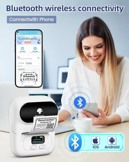 Phomemo M110 Portable Thermal Label Maker Bluetooth Inkless Mini Printer