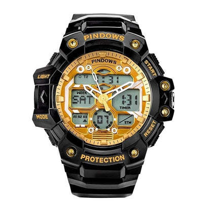 PINDOWS Watch for Men's Military Outdoor Sports PDS-631-N2 Black Gold