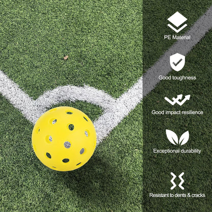 Pickleballs 40 Holes, Outdoor, Hard Court, High Visibility, 6 Pack Outdoor Balls