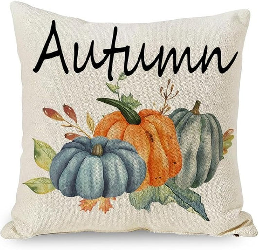 2 pack Fall Autumn Couch Throw Pillow Covers,  18x18, Thanksgiving, Seasonal
