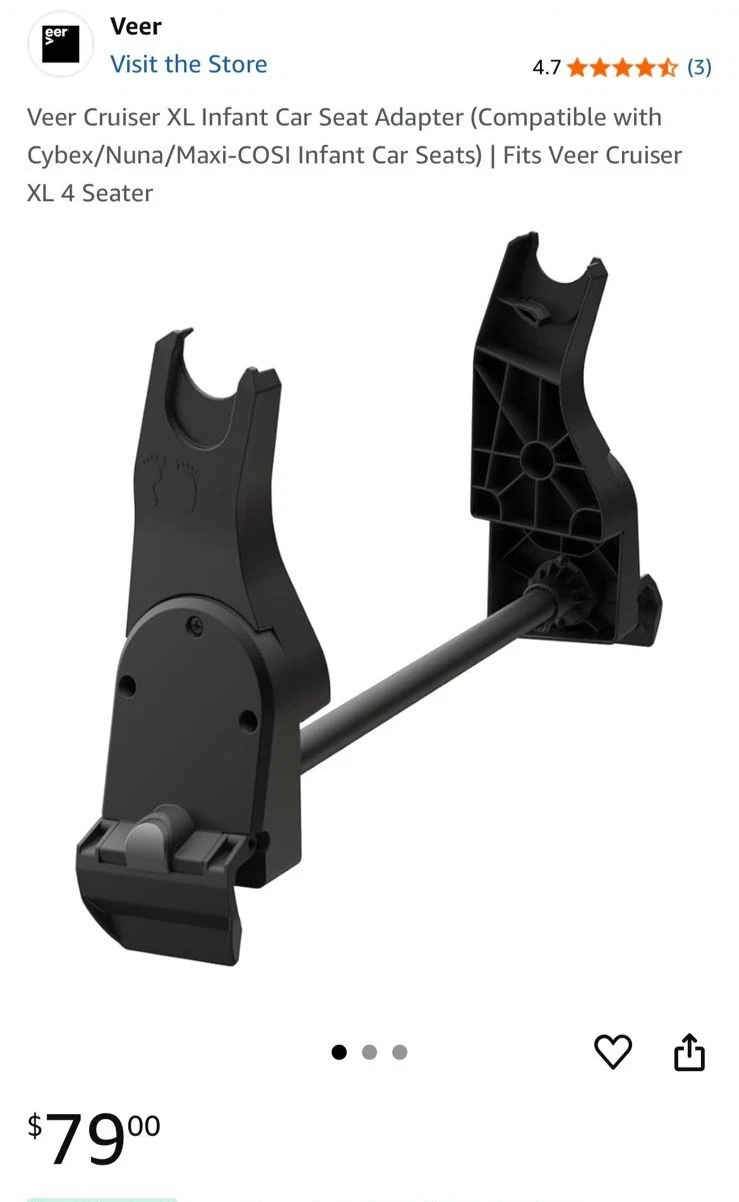 Infant Car Seat Adapter for Veer Cruiser (Compatible with UPPAbaby, Cruise 2)