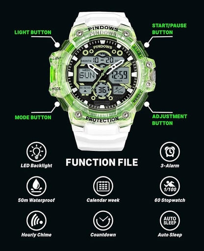 PINDOWS Watch for Men's Military Outdoor Sports PDS-631-N2 Black Gold