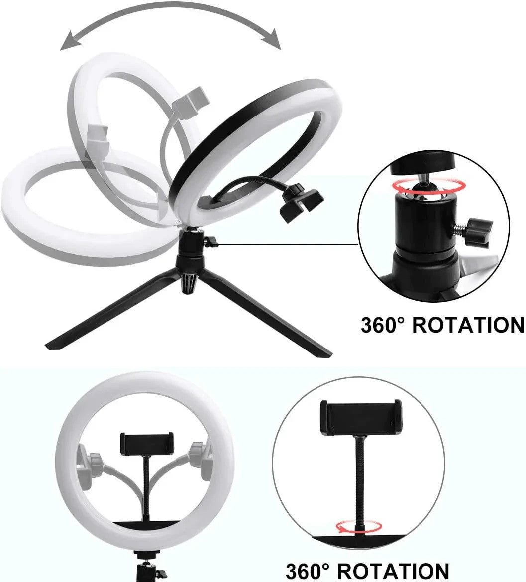 MJ30 RGB Ring Light with Phone Holder for Stabilization and Live Video Shooting