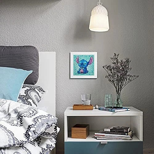  5D Diamond Painting Kit for Kids with Wooden Frame Easy Small Anime Diamond 