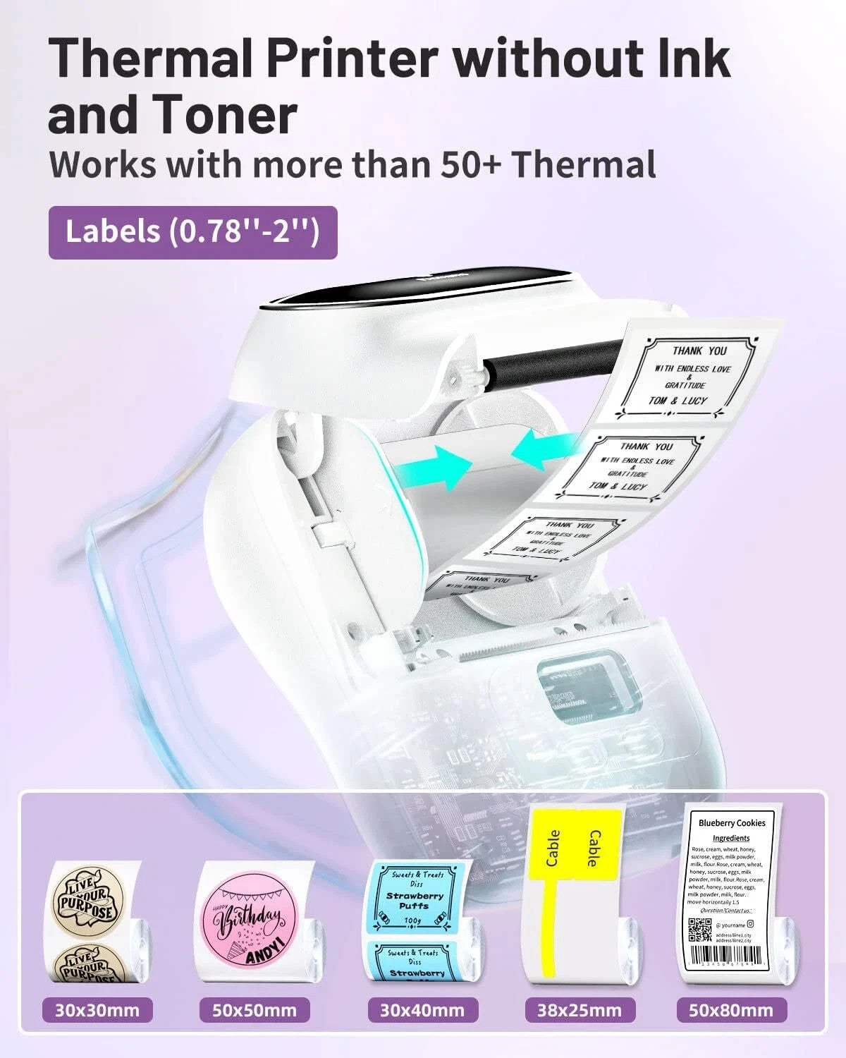 Phomemo M110 Portable Thermal Label Maker Bluetooth Inkless Mini Printer