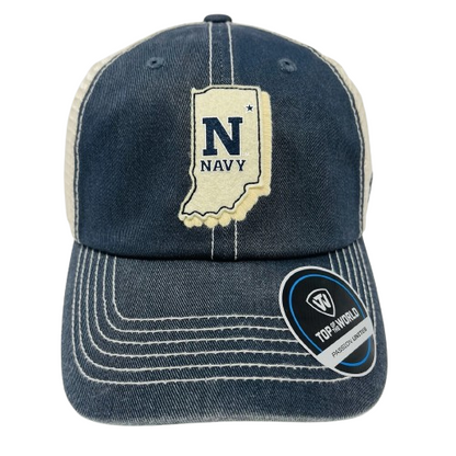 TOTW NCAA Navy Midshipmen Blue Beige  Trucker Hat Cap Mens Snapback Adjustable