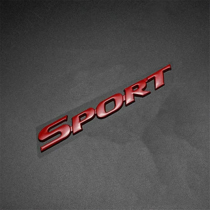3D Metal Sport Emblem, Car Trunk , Tailgate Emblem Badge Double sided tape - Red