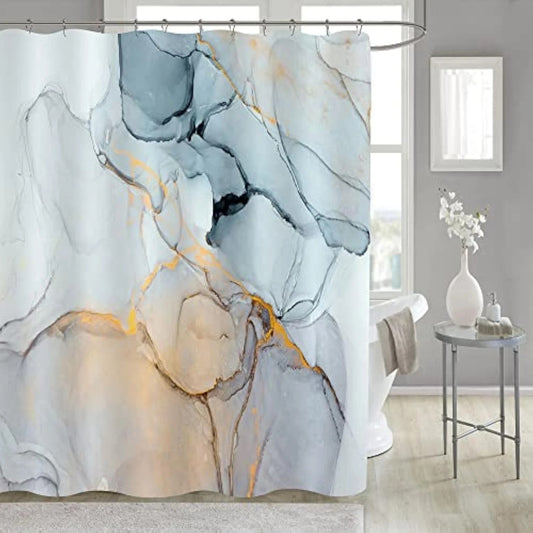 Abstract Blue Marble Shower Curtain, 72x72 with hooks