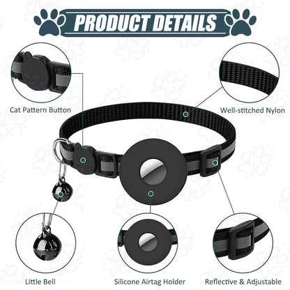 Cat collar for Airtag, Pet Bluetooth Locator Tracker Tracking Anti-Lost Device