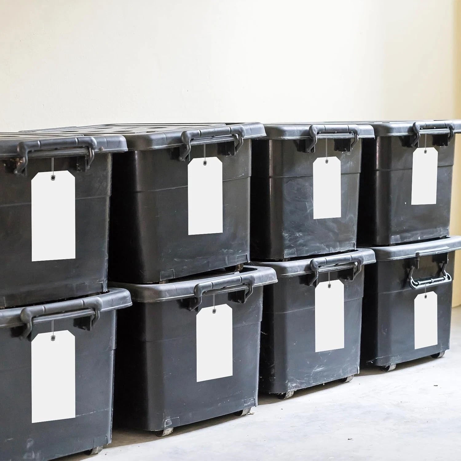 90 Pieces 3X6 Inch Large White Plastic Shipping Tags with String Heavy Duty