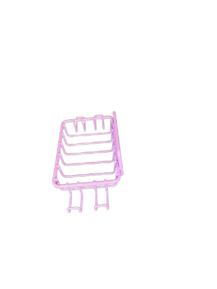 New Purple Metal Soap Bar Holder/Dish with 4 Adhesive Hooks for Bathroom